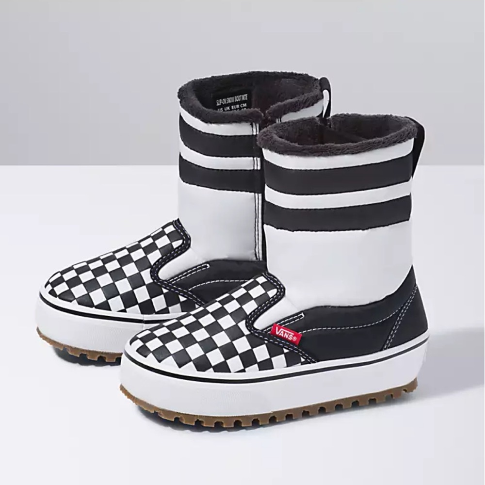 Vans Slip On Zip Up Snow Boot MTE / Checkerboard Black White / Rain / Size 11